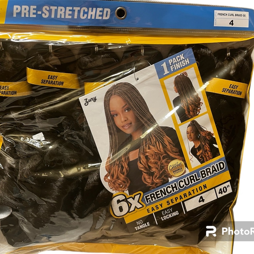 NWT, 6x French Curl Braid - Black and Brown